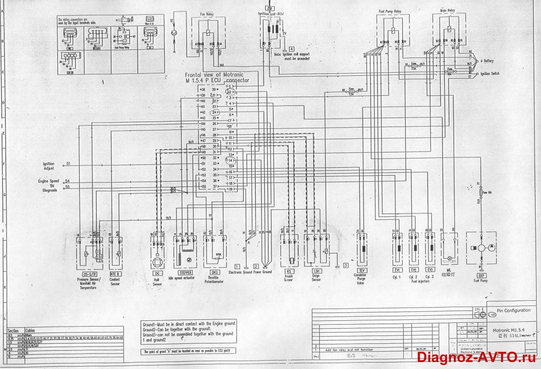 Электрическая схема ЭСУД автомобиля ВАЗ-11116 Ока с двигателем TJ376QEI